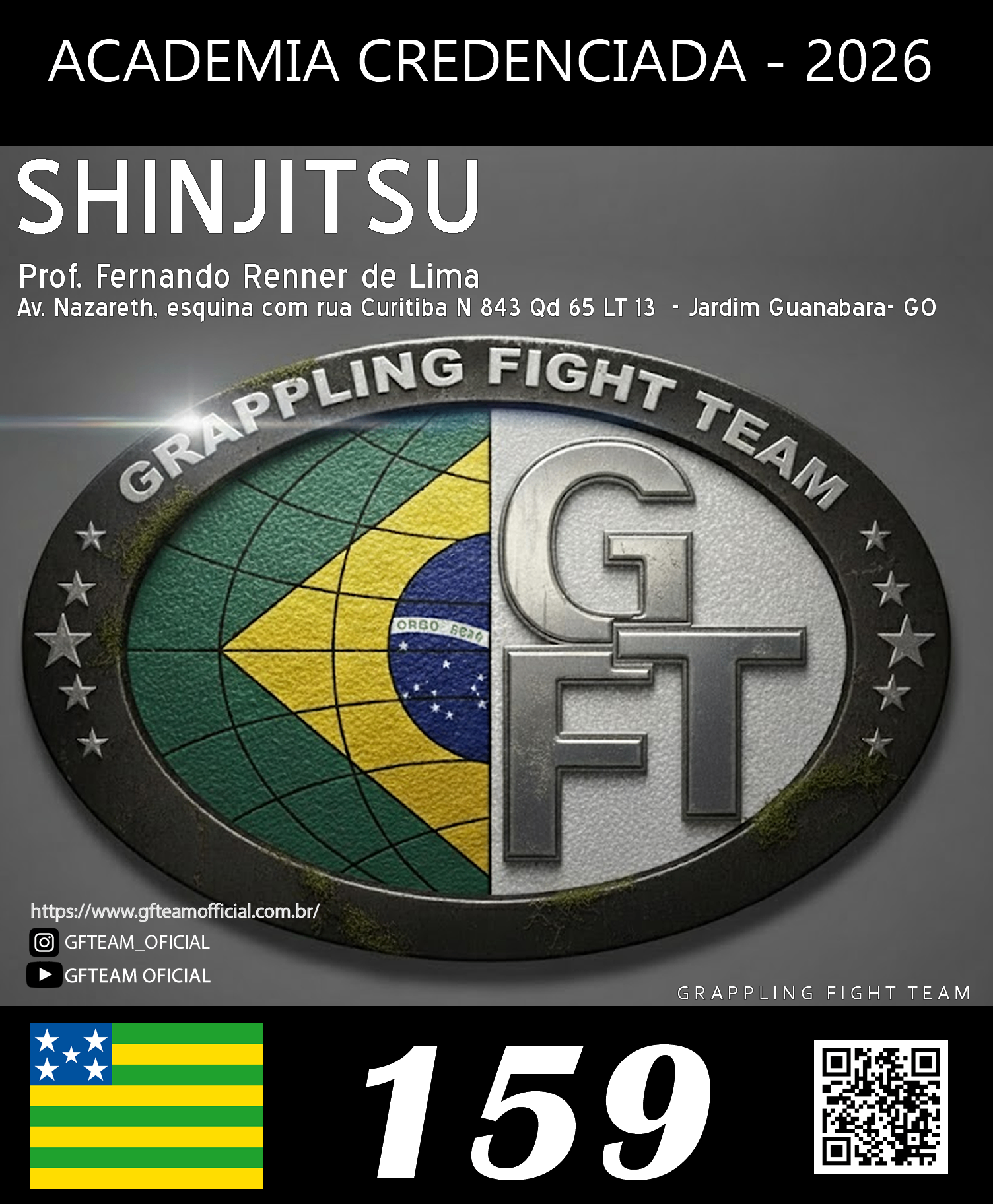Placa de Credenciamento GFTeam - CT Shinjitsu Academia #159